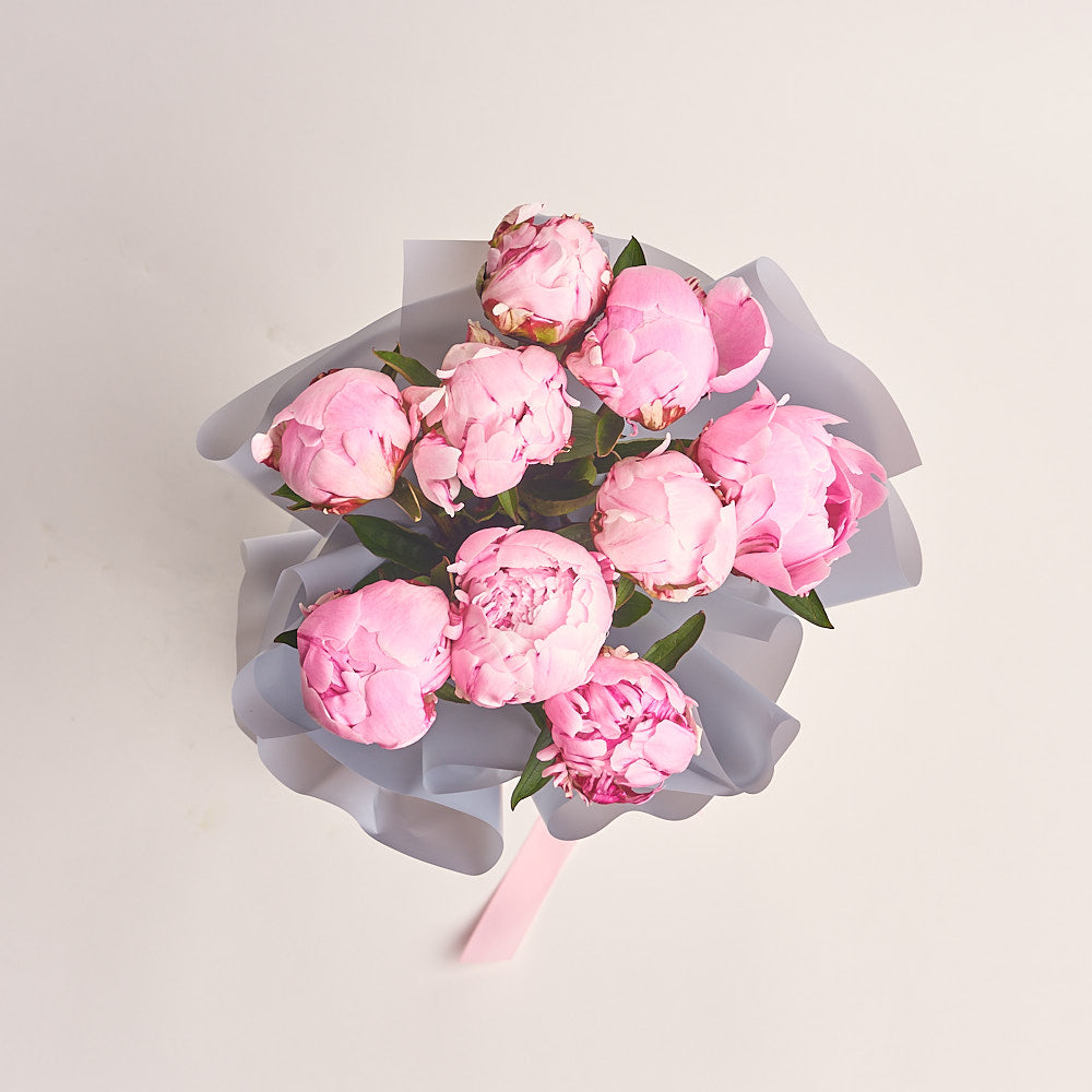 Bouquet of 9 Pink Peonies